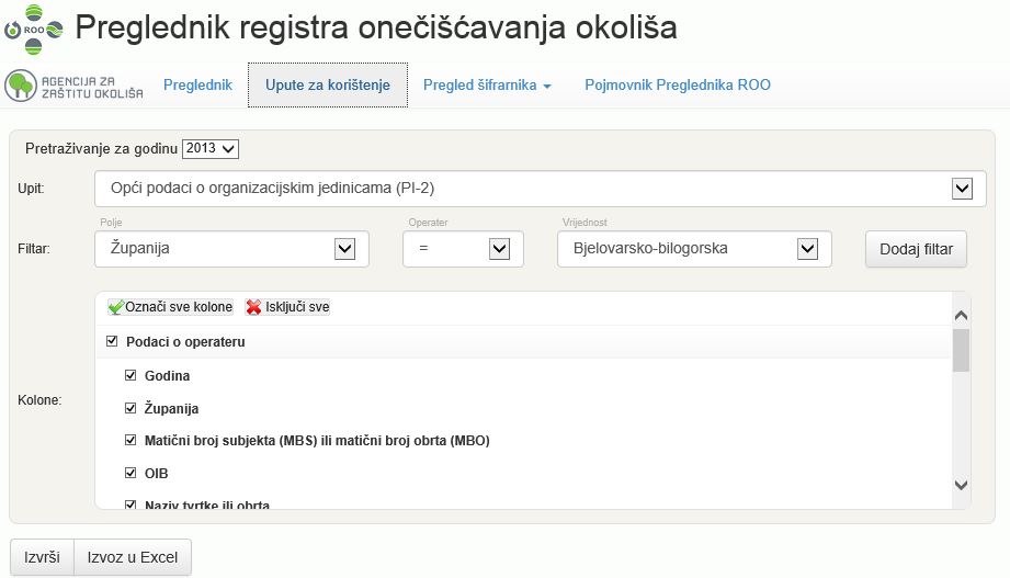 Preglednik Registra onečišćavanja okoliša